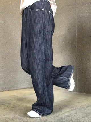 Ceramic Cool Flow Raw Denim Elastic Waist Pants