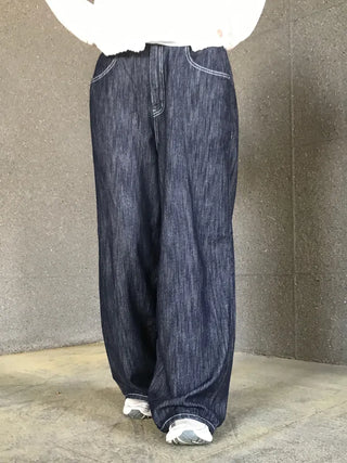 Ceramic Cool Flow Raw Denim Elastic Waist Pants