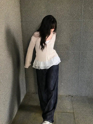 Ceramic Cool Flow Raw Denim Elastic Waist Pants