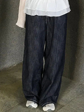Ceramic Cool Flow Raw Denim Elastic Waist Pants