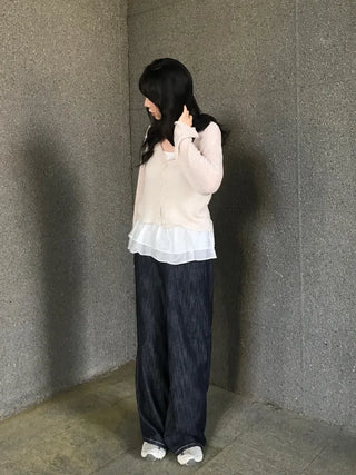 Ceramic Cool Flow Raw Denim Elastic Waist Pants