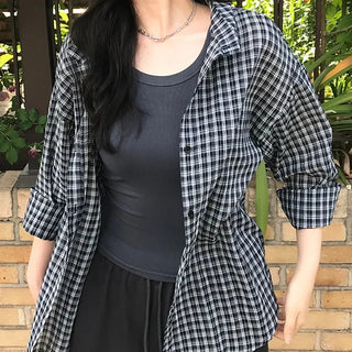 Kuni Oversized Summer Wrinkle Long Sleeve Shirt