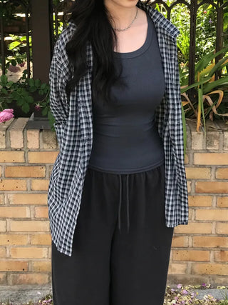 Kuni Oversized Summer Wrinkle Long Sleeve Shirt