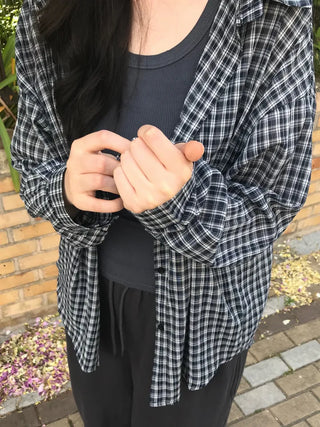 Kuni Oversized Summer Wrinkle Long Sleeve Shirt