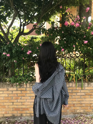 Kuni Oversized Summer Wrinkle Long Sleeve Shirt