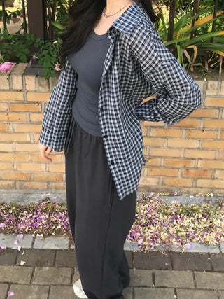 Kuni Oversized Summer Wrinkle Long Sleeve Shirt