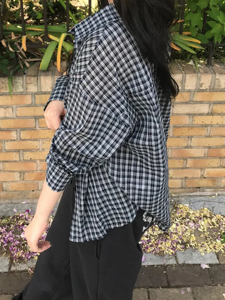 Kuni Oversized Summer Wrinkle Long Sleeve Shirt