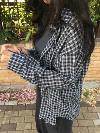 Kuni Oversized Summer Wrinkle Long Sleeve Shirt
