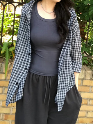 Kuni Oversized Summer Wrinkle Long Sleeve Shirt