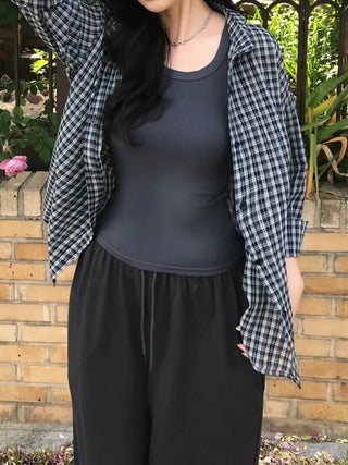 Kuni Oversized Summer Wrinkle Long Sleeve Shirt