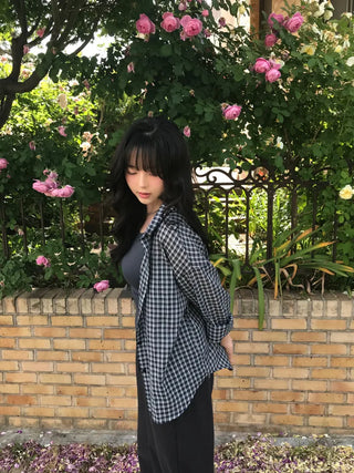 Kuni Oversized Summer Wrinkle Long Sleeve Shirt