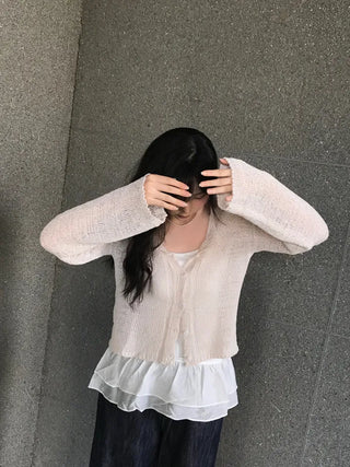 Maro Layered Chiffon Frill Sleeveless Top