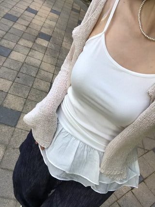 Maro Layered Chiffon Frill Sleeveless Top