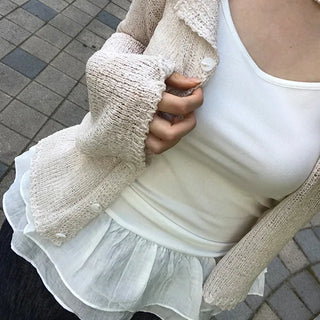 Maro Layered Chiffon Frill Sleeveless Top