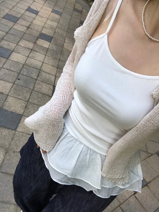 Maro Layered Chiffon Frill Sleeveless Top