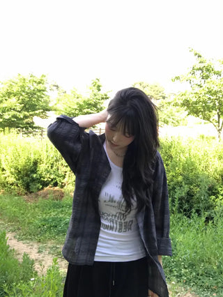Cheru Loose Fit Summer Plaid Shirt