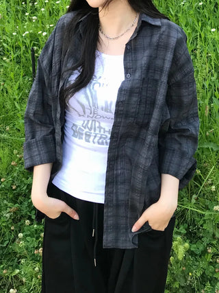 Cheru Loose Fit Summer Plaid Shirt