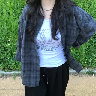 Cheru Loose Fit Summer Plaid Shirt