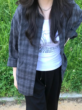 Cheru Loose Fit Summer Plaid Shirt