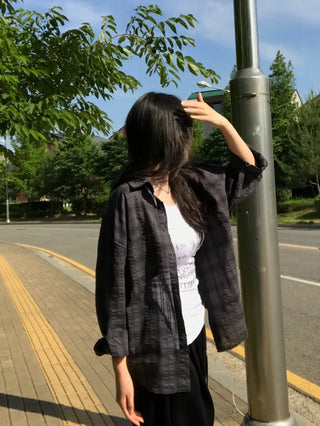 Cheru Loose Fit Summer Plaid Shirt