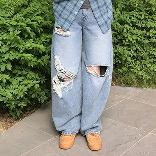 Timo Ripped Wide Distressed Vintage Denim Pants