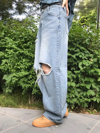 Timo Ripped Wide Distressed Vintage Denim Pants