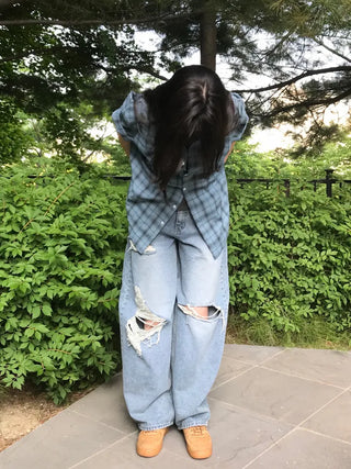 Timo Ripped Wide Distressed Vintage Denim Pants