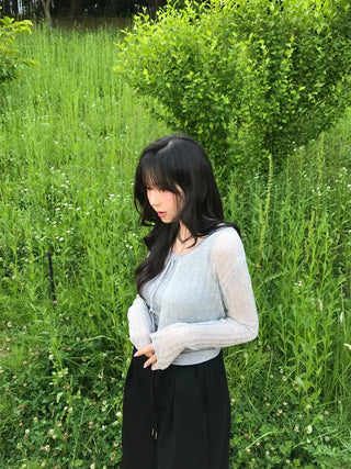 Kimu Bamboo Ribbon Bolero Cardigan