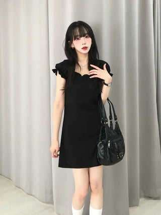 Beanie Frill Ribbon Mini Lovely Dress