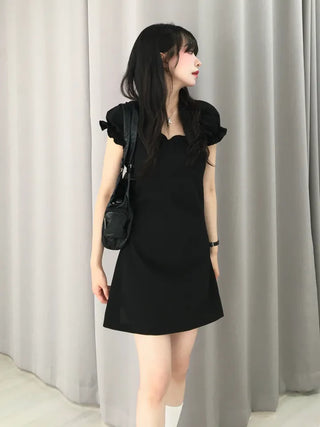 Beanie Frill Ribbon Mini Lovely Dress