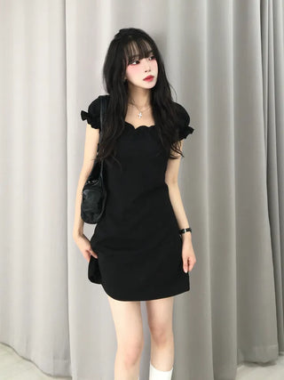 Beanie Frill Ribbon Mini Lovely Dress