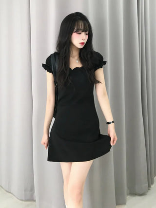 Beanie Frill Ribbon Mini Lovely Dress