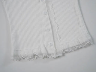 Lupo Lace Stretchy Button Sleeveless