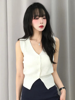 Raku Stretchy Cinched Waist Ribbed Sleeveless