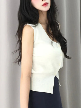 Raku Stretchy Cinched Waist Ribbed Sleeveless