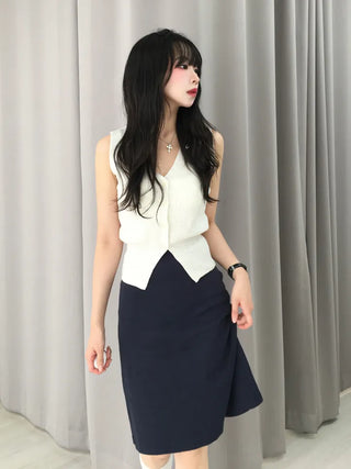 Raku Stretchy Cinched Waist Ribbed Sleeveless