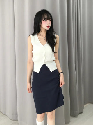 Raku Stretchy Cinched Waist Ribbed Sleeveless