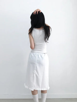 Mafi Lovely Striped Lace Midi Skirt