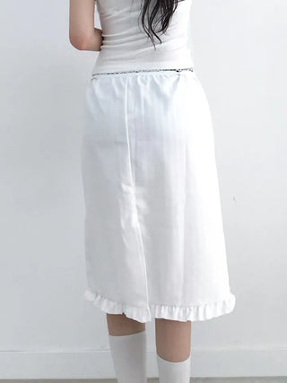 Mafi Lovely Striped Lace Midi Skirt