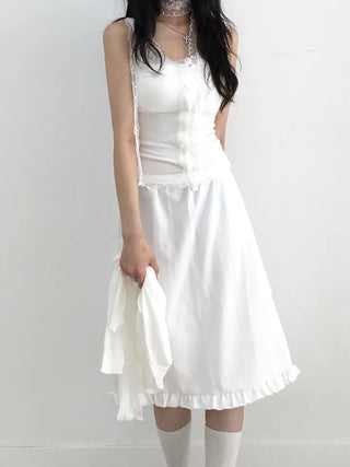 Mafi Lovely Striped Lace Midi Skirt