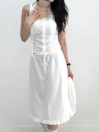 Mafi Lovely Striped Lace Midi Skirt