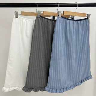 Mafi Lovely Striped Lace Midi Skirt