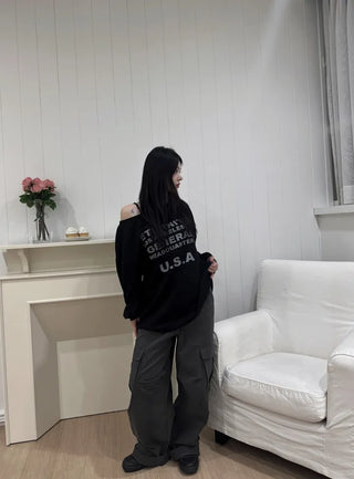 Rita Vintage Hip Two-Buckle Cargo Long Pants