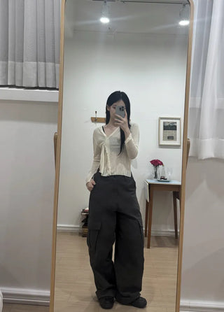 Rita Vintage Hip Two-Buckle Cargo Long Pants