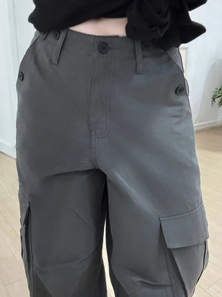 Rita Vintage Hip Two-Buckle Cargo Long Pants