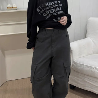 Rita Vintage Hip Two-Buckle Cargo Long Pants
