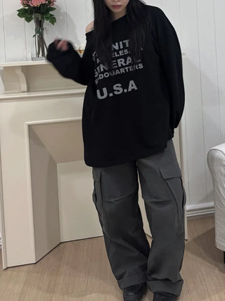 Rita Vintage Hip Two-Buckle Cargo Long Pants