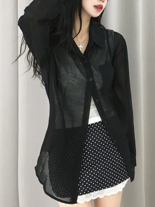 Hooni See-through Oversized Summer Shirt