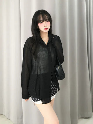 Hooni See-through Oversized Summer Shirt