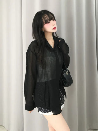 Hooni See-through Oversized Summer Shirt